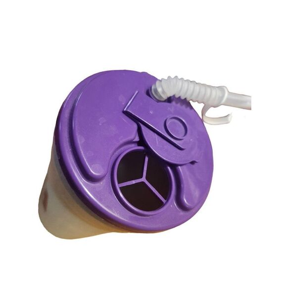 Vintage 80s Go Cup Plastic Lid Straw Cap Huge 80s 90s Colorwave - Picture 2 of 3